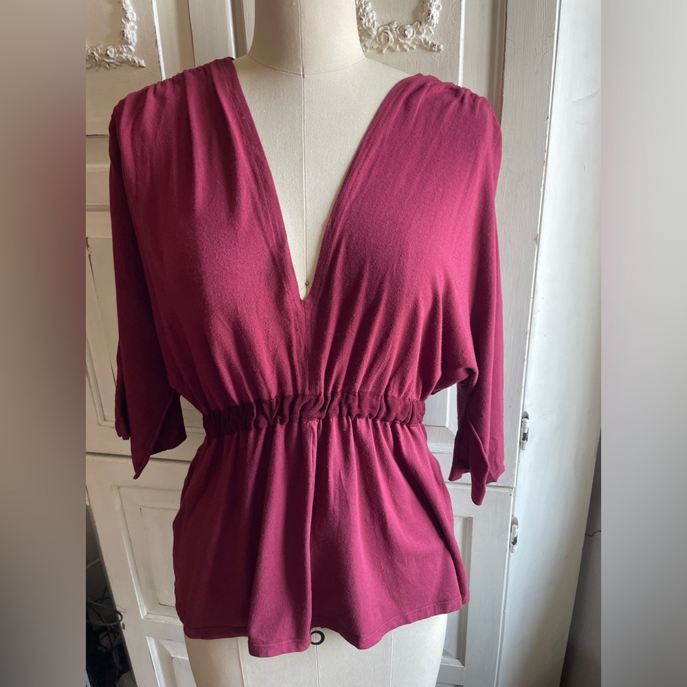 Burgundy top by Ella Moss size med